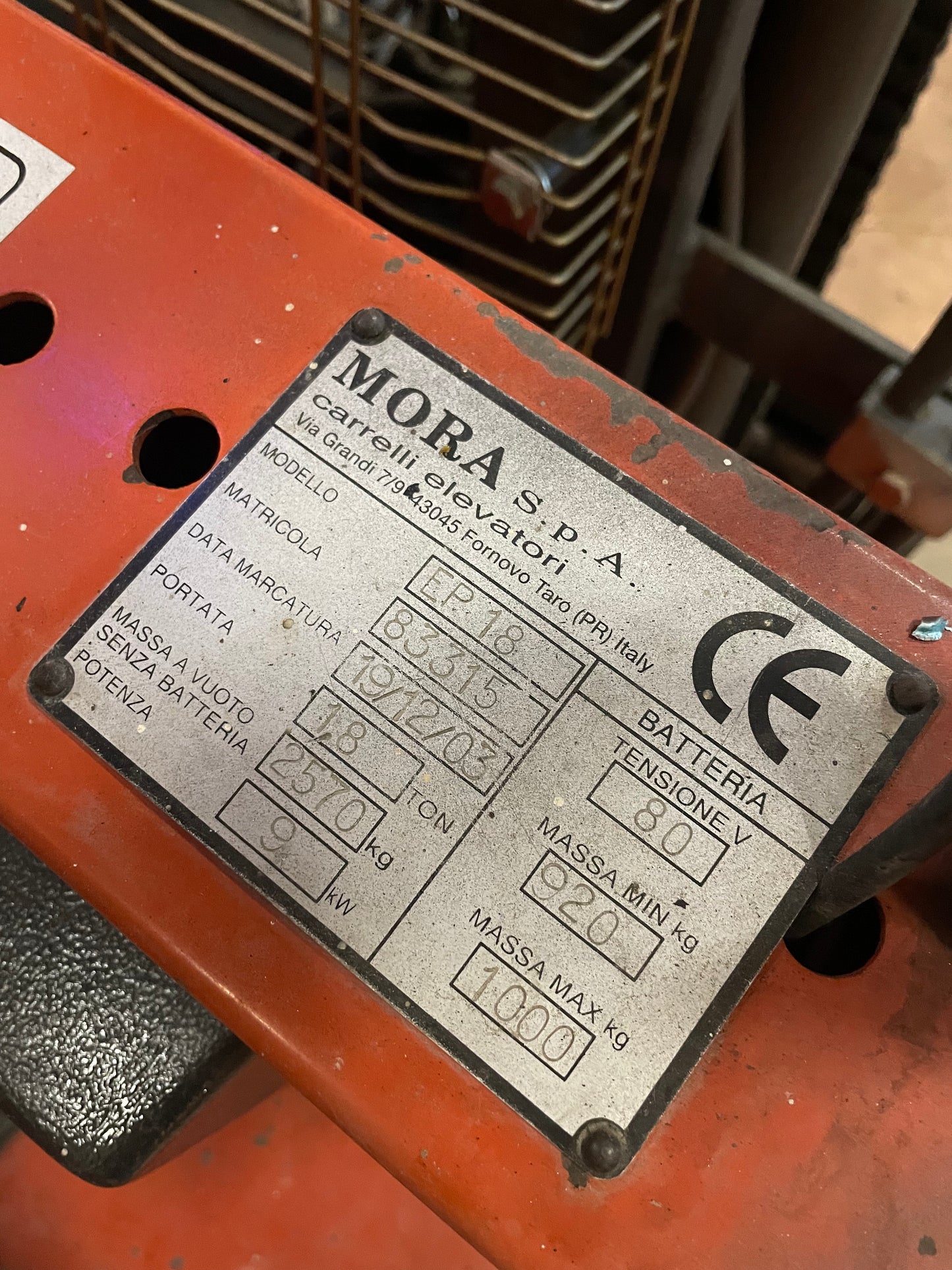 Carrello Elevatore MORA 18Qli