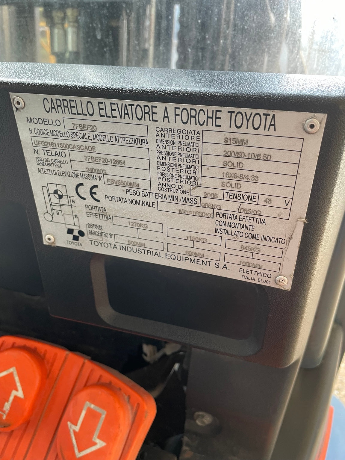 Carrello elevatore elettrico Toyota 7FBEF20